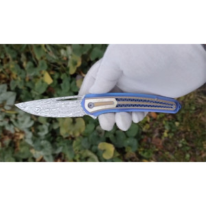 SPINNAKER авторський складаний ніж ручної роботи KUSTOM KNIVES, сталь - Damasteel Bifrost, 61-62 HRC. Photo 3